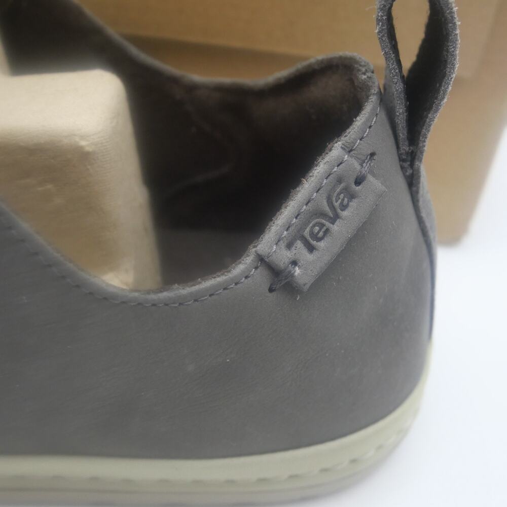 NEW Teva Canyon Life Men's 12 Leather Loafer Tie Up Shoes Dark Gull Grey - Picture 4 of 12
